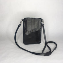 Load image into Gallery viewer, Marge & Rudy Handmade DAKOTA black Leather small Crossbody Bag with cell phone pocket