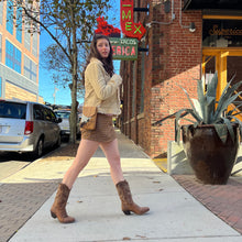 Load image into Gallery viewer, Street scene with girl walking into tex mex bar wearing a boho crossbody bag