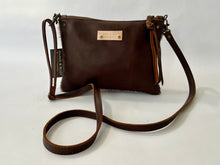 Load image into Gallery viewer, Cowhide Leather Crossbody Bag| Convertible Clutch | Brindle