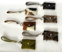 Load image into Gallery viewer, Keychain Wallet with Wrist Strap in Hair on Hide | More Colors