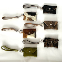 Load image into Gallery viewer, Keychain Wallet with Wrist Strap in Hair on Hide | More Colors
