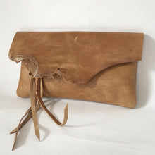 Load image into Gallery viewer, RAW EDGE Clutch | Distressed Aged Rattan Leather | One-of-a-Kind