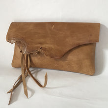 Load image into Gallery viewer, RAW EDGE Clutch | Distressed Aged Rattan Leather | One-of-a-Kind