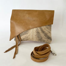 Load image into Gallery viewer, RAW EDGE Leather Crossbody Bag | Aged Rattan &amp; Cowhide | One-of-a-Kind