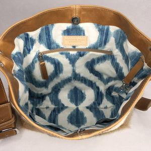 MESSENGER Bag | Aged Rattan Leather with Cowhide