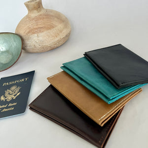 Leather Passport Wallet | Minimalist Travel Wallet
