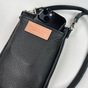 Marge and Rudy DAKOTA Cowhide Crossbody Bag  Handmade Hair on Hide Leather purse with cell phone pocket on back