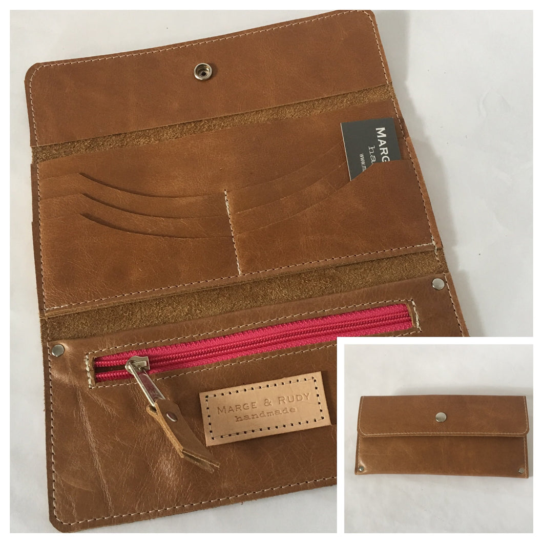 Marge Rudy Handmade Leather Zada Women's Trifold brown Wallet