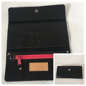 Marge Rudy Handmade Leather Zada Women's Trifold black Wallet