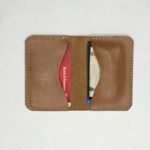 Handmade Leather Minimalist brown Wallet, Marge & Rudy, Charlotte