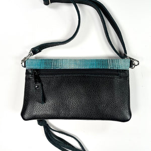 Cell pocket view of Convertable bag, clutch, crossbody, fanny pack handmade by Marge & Rudy