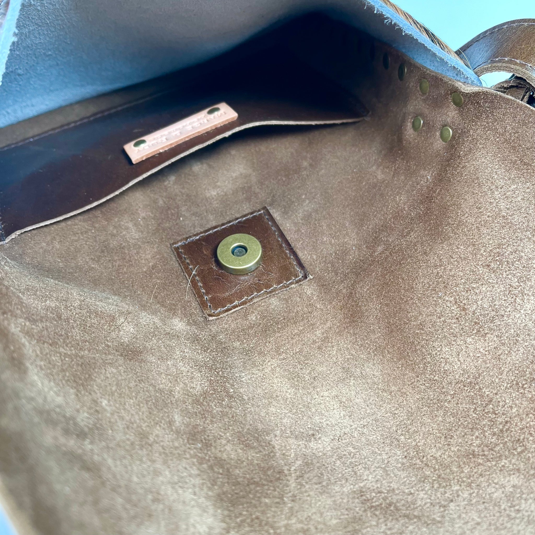 Gray Cross Body Bag - Brown Leather Corners – Bridge + Main Market