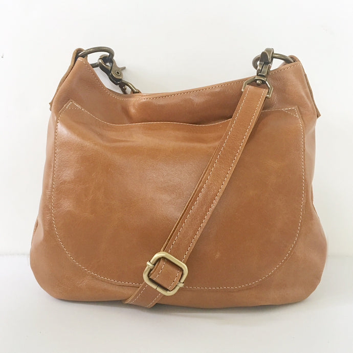 UKSANA Small Leather Crossbody Bag | Aged Rattan