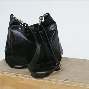 UKSANA Small black Leather Crossbody Bag, Marge & Rudy Handmade