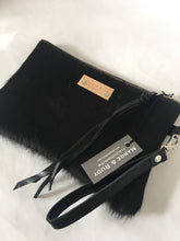 Load image into Gallery viewer, Cowhide Leather Wristlet | Black Hair on Hide
