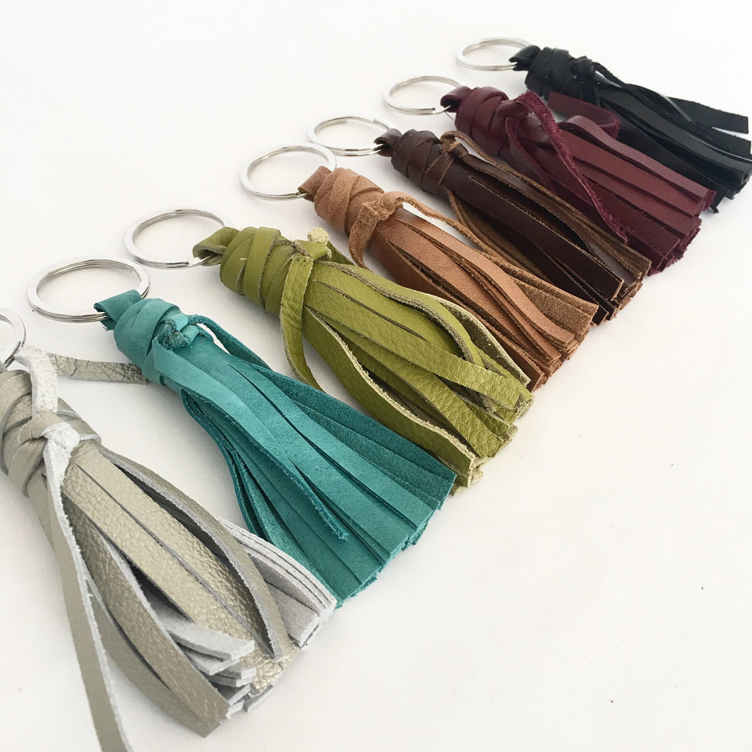 Marge Rudy Handmade Leather Tassel Key Chain 