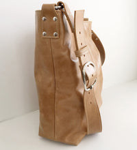 Load image into Gallery viewer, Marge Rudy Handmade INDIE tan Leather Tote Messenger Bag