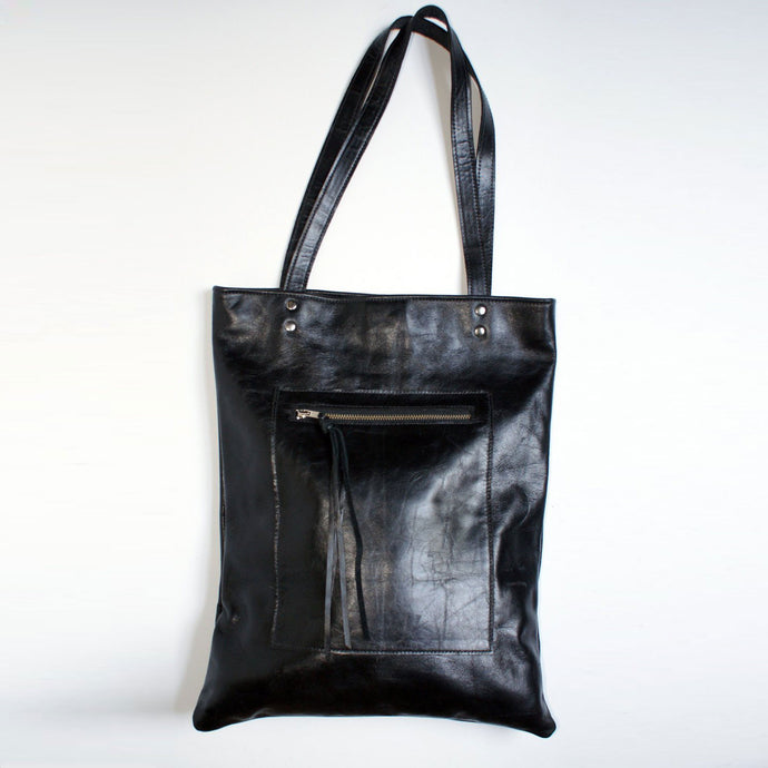 Marge Rudy HACKER Leather Bag Black Natural Grain